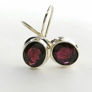GARNET drop earrings in Sterling Silver 🆕